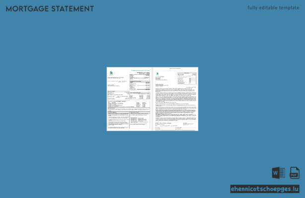 Hypothekenabrechnung der Standard Chartered Bank aus Simbabwe im Word- und PDF-Format, 3 Seiten, Beispielvorschau (1,-2)